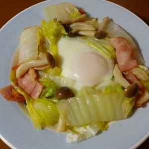 旬野菜で簡単♪白菜の目玉蒸し